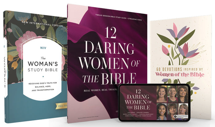 12 Daring Women of the Bible Study Guide + Devotional + Bible Premium Bundle