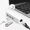 Adaptador USB a RJ45 + 3 puertos