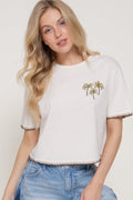 Blusa Active Basic Mangas Cortas Palmas para Damas