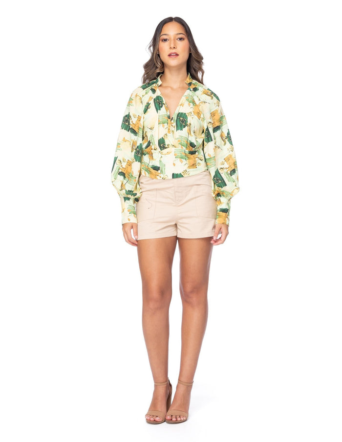Blusa Essencia Mangas Largas Estampado para Damas