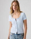 Blusa Levis Mangas Cortas Rayas Bots para Damas