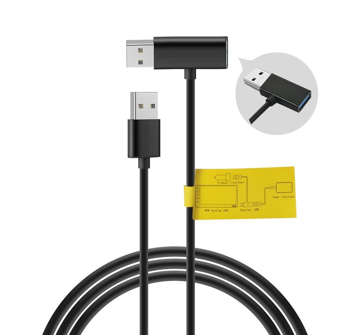 Cable USB De Doble Alimentación Para Android Auto Y CarPlay Inalámbrico
