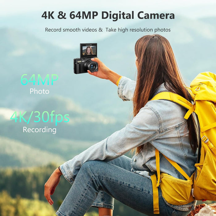 Cámara digital 4K 64MP Con Zoom 18X