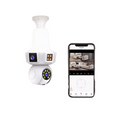 Cámara Triple Lente WiFi E27 – Seguridad Inteligente 3 Pantallas en Tiempo Real