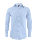 Camisa azul contraste en rayas manga larga hombre XS a 10XL