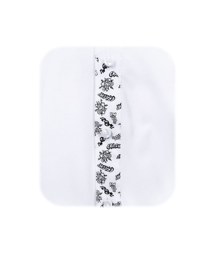 Camisa blanca con bolsillo estampado manga larga slim hombre XS a 10XL