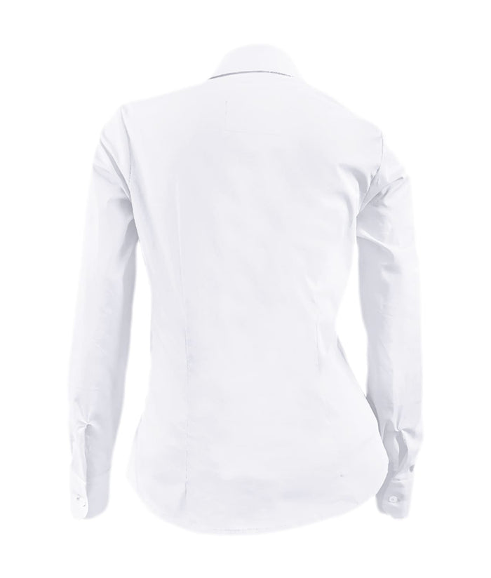 Camisa blusa blanca bordada en algodón manga larga mujer XS a 10XL