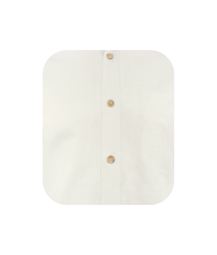 Camisa blusa lino marfil ocasión casual manga 3/4 para mujer XS a 10XL