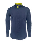 Camisa en denim con contraste slim fit manga larga hombre Talla Grande