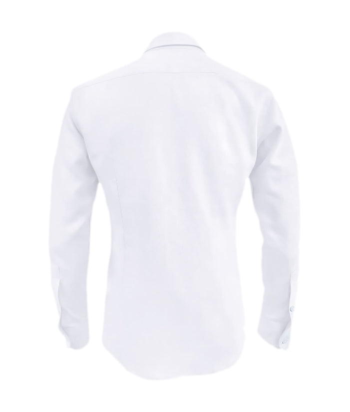 Camisa formal blanca sin bolsillo manga larga slim hombre XS a 10XL