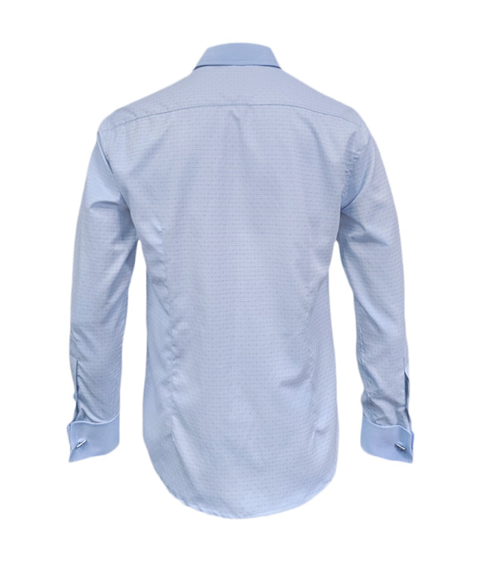 Camisa Formal Color Azul Claro Puño Para Mancornas Slim Fit Hombre XS a 10XL