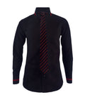 Camisa formal negra con contraste vino tinto slim fit hombre XS a 10XL
