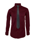 Camisa formal vino tinto para mancornas manga larga hombre XS a 10XL