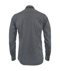 Camisa gris oscuro sin bolsillo manga larga slim para hombre XS a 10XL