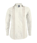 Camisa guayabera marfil en algodón bordada sin bolsillos slim fit hombre XS a 10XL