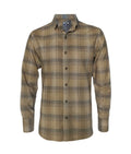 Camisa leñadora café de cuadros camel manga larga Slim hombre XS a 10XL
