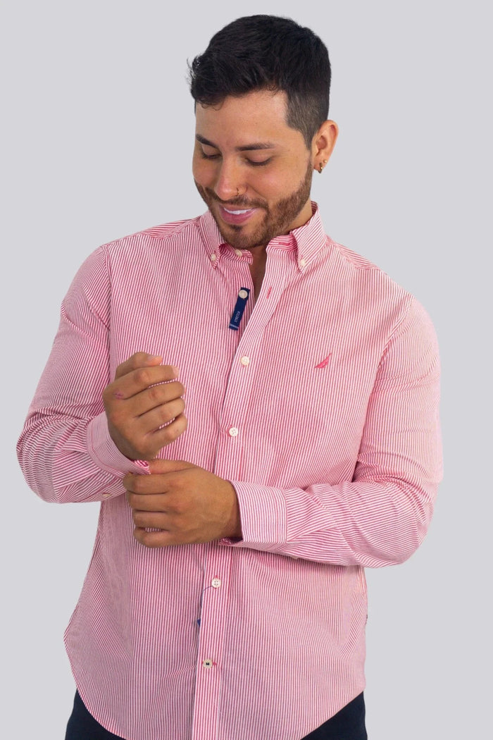 Camisa Nautica Mangas Largas Rayas Para Caballeros by Nautica