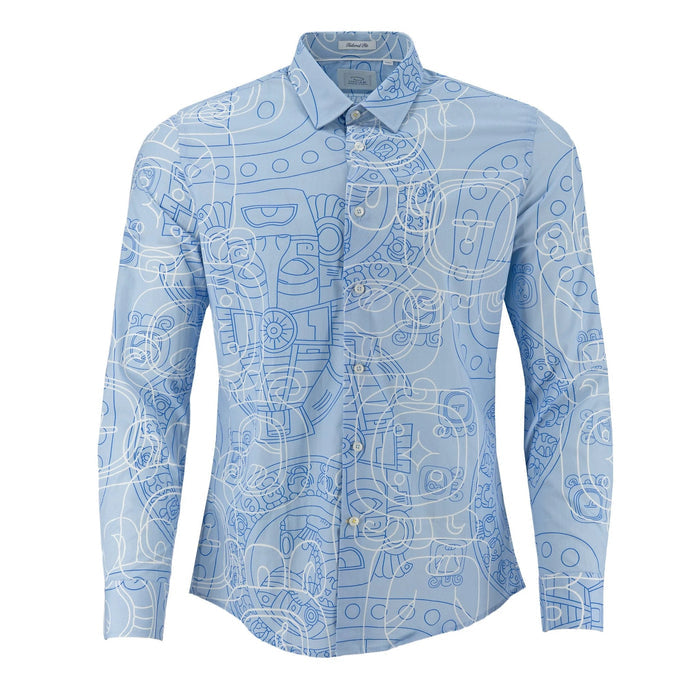 Camisa Oscar De La Renta Mangas Largas Estampada Para Caballeros by Oscar De La Renta