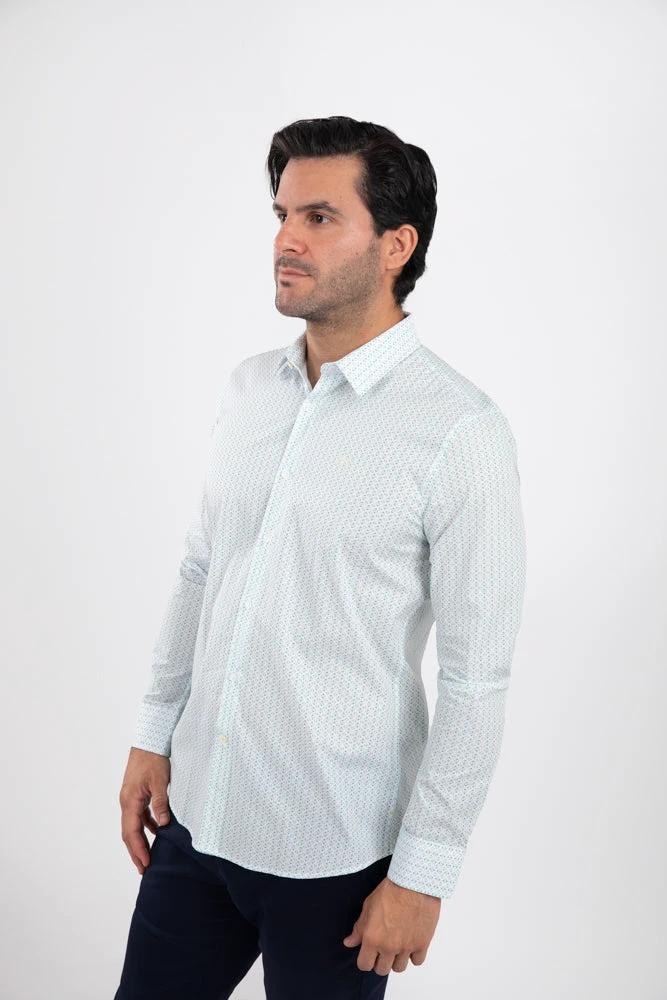 Camisa Oscar De La Renta Mangas Largas Estampada Para Caballeros by Oscar De La Renta