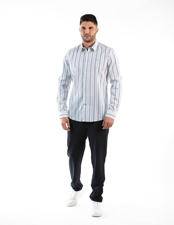 Camisa Oscar de La Renta Mangas Largas Rayas para Caballeros