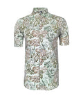 Camisa playera verde estampada neru manga corta slim hombre XS a 10XL