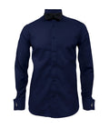 Camisa smoking azul oscuro puño mancornas manga larga hombre XS a 10XL