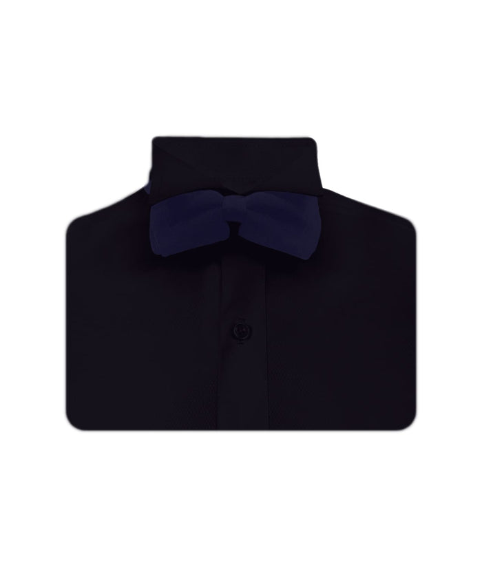 Camisa smoking cuello pajarito negra puño clásico manga larga para hombre XS a 10XL