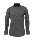 Camisa smoking gris oscuro puño mancornas manga larga hombre XS a 10XL