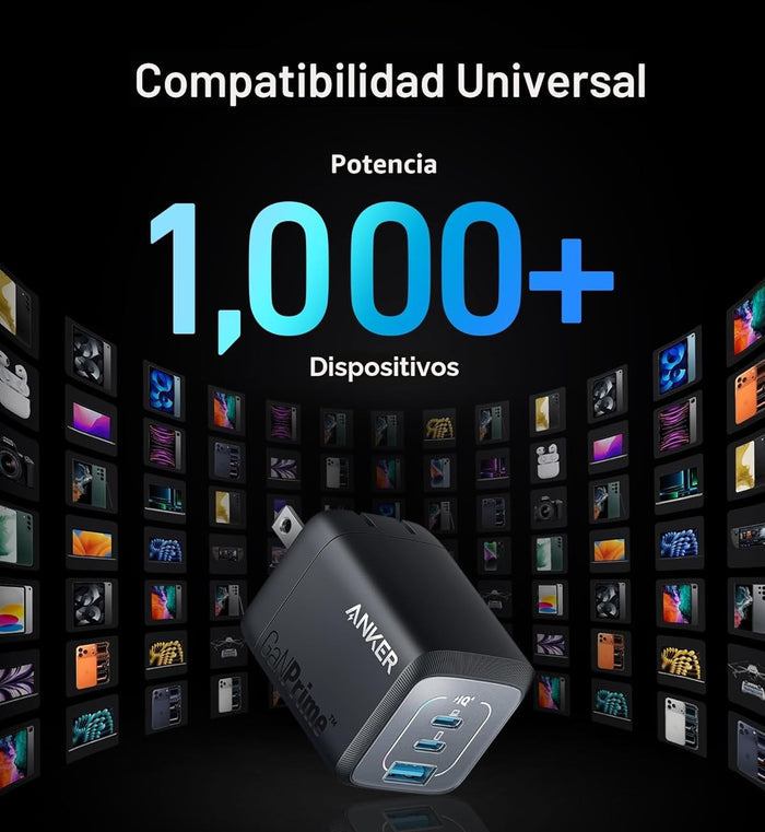 Cargador Anker Prime 67W GaN de Pared – Carga Rápida con 3 Puertos USB