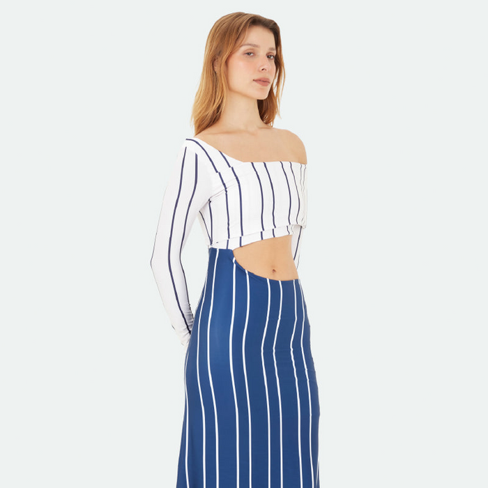 Dark Blue Lumi Long Dress