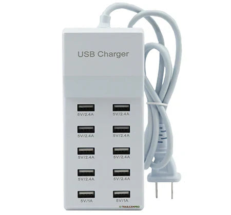 Estación de carga USB 10 Puertos 2.4A/1A
