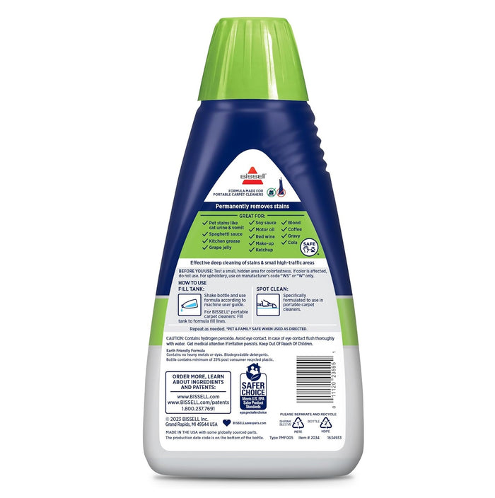 Fórmula Bissell PET PRO OXY 32 oz Para Manchas Difíciles