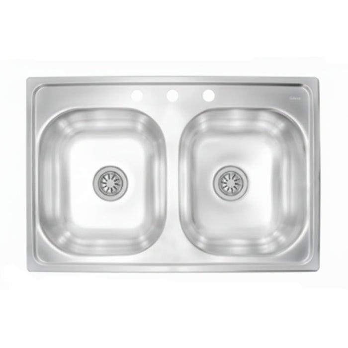 Fregadero Teka 33x22x6" 2 Cubetas 3 Hoyos Mezcladora 81211300732