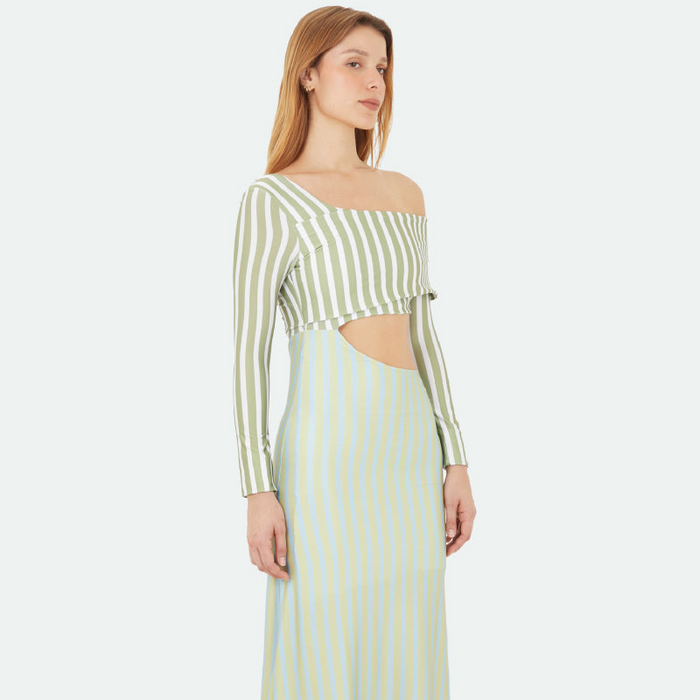 Green Lumi Long Dress
