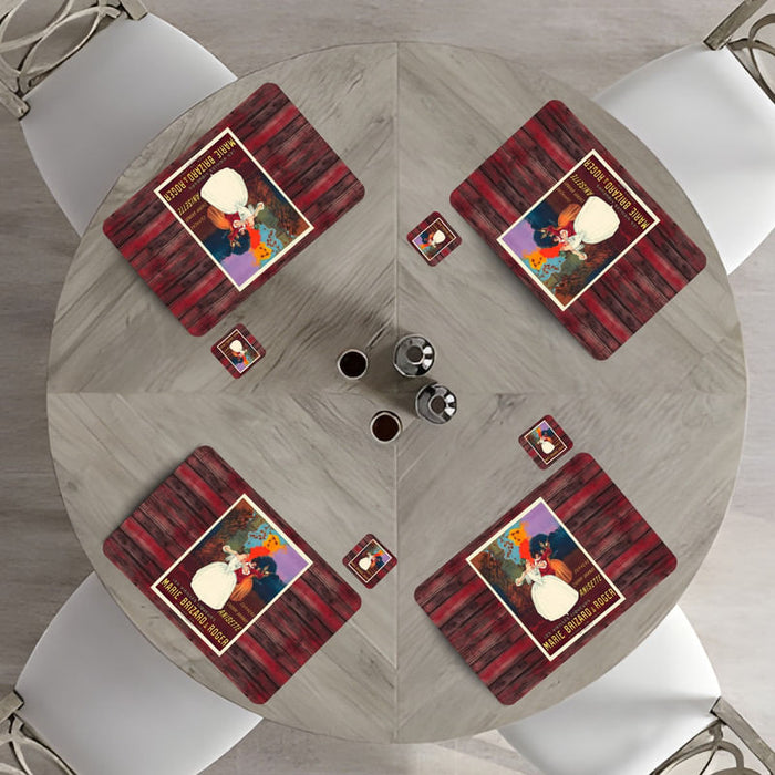 Individuales Reversibles set de 6 rectangular 41*27 cm + 6 Portavasos Bailarinas
