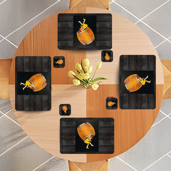 Individuales Reversibles set de 6 rectangular 41*27 cm + 6 Portavasos Barril