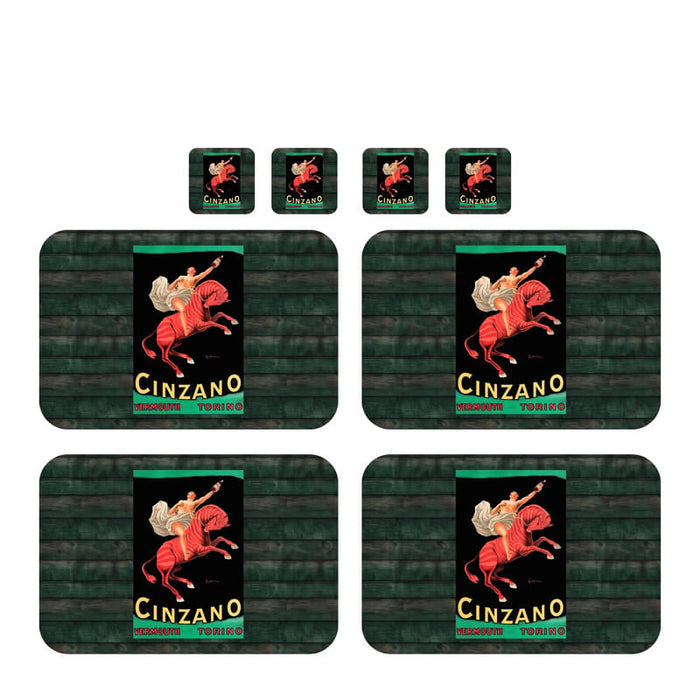 Individuales Reversibles set de 6 rectangular 41*27 cm + 6 Portavasos Humoristes