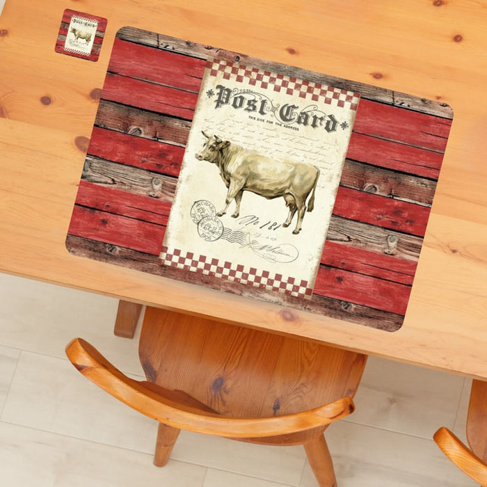 Individuales Reversibles set de 6 rectangular 41*27 cm + 6 Portavasos Lavanda