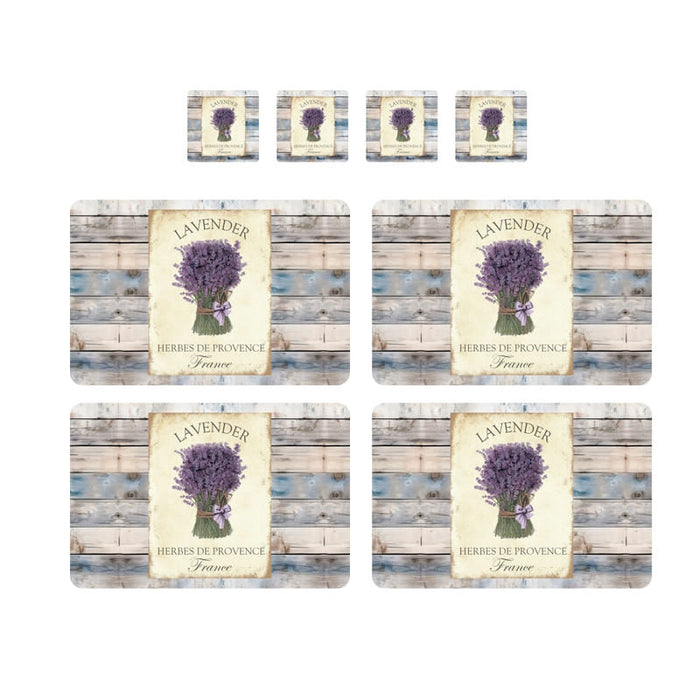 Individuales Reversibles set de 6 rectangular 41*27 cm + 6 Portavasos Lavanda