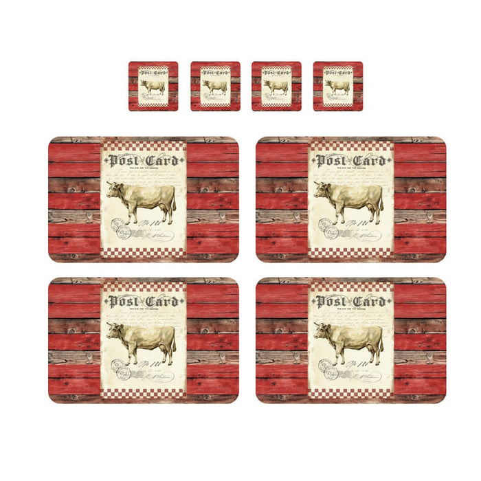 Individuales Reversibles set de 6 rectangular 41*27 cm + 6 Portavasos Lavanda