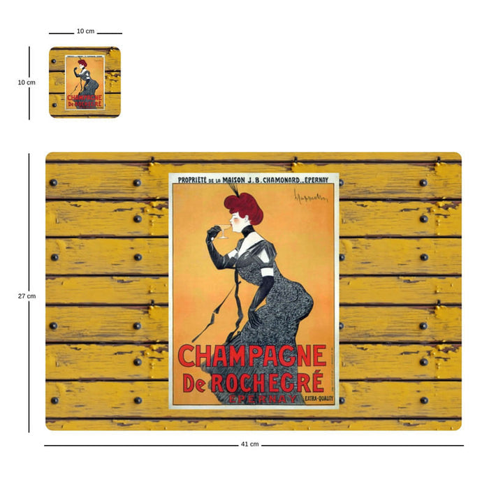 Individuales Reversibles set de 6 rectangular 41*27 cm + 6 Portavasos Marie
