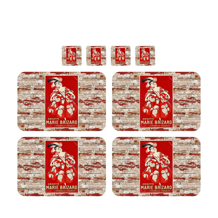 Individuales Reversibles set de 6 rectangular 41*27 cm + 6 Portavasos Marie
