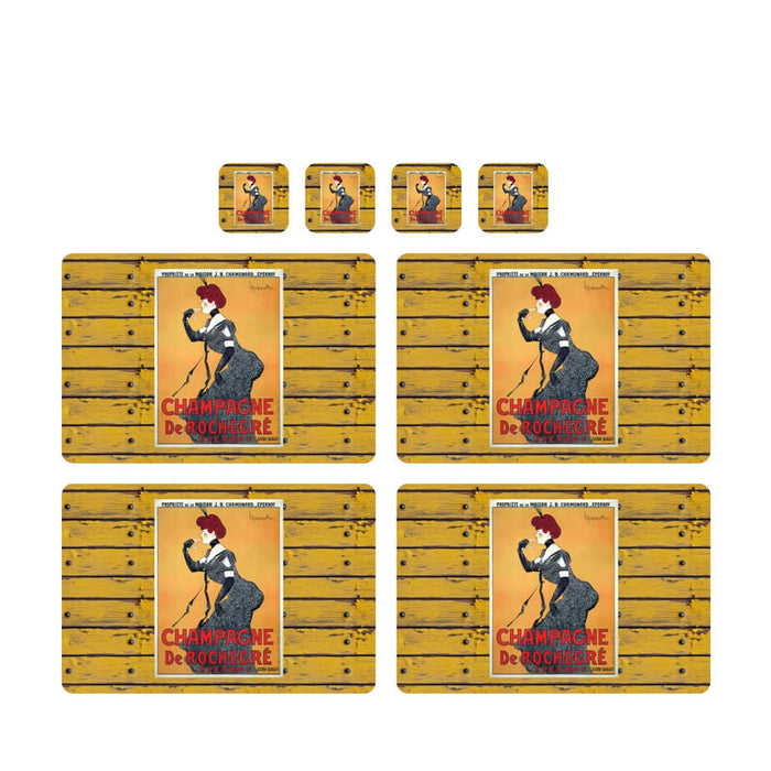 Individuales Reversibles set de 6 rectangular 41*27 cm + 6 Portavasos Marie