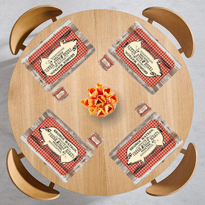 Individuales Reversibles set de 6 rectangular 41*27 cm + 6 Portavasos Mince Pies - George