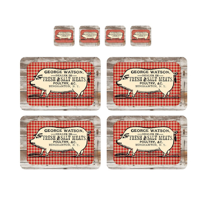 Individuales Reversibles set de 6 rectangular 41*27 cm + 6 Portavasos Mince Pies - George