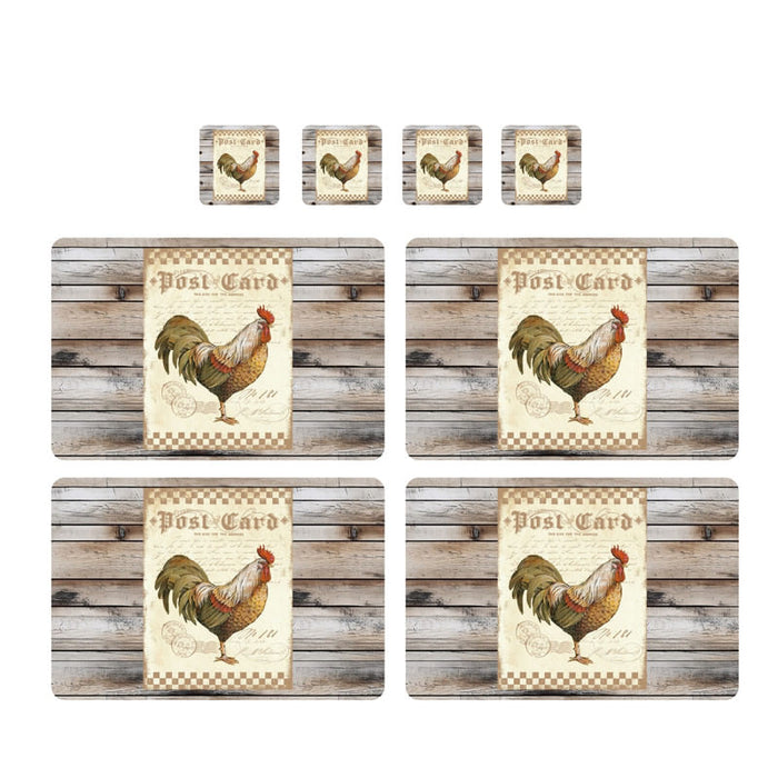 Individuales Reversibles set de 6 rectangular 41*27 cm + 6 Portavasos Post Card