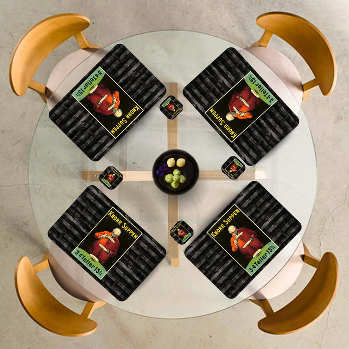 Individuales Reversibles set de 6 rectangular 41*27 cm + 6 Portavasos Sancta