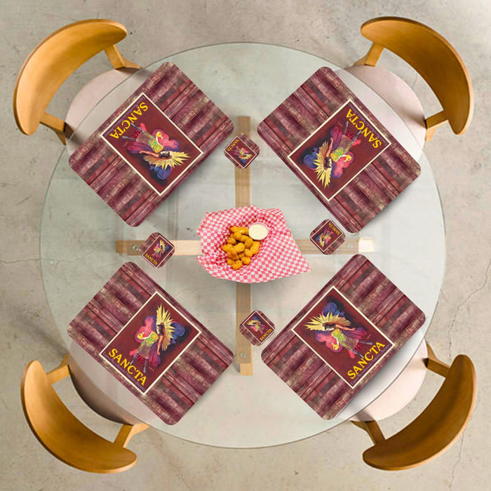Individuales Reversibles set de 6 rectangular 41*27 cm + 6 Portavasos Sancta