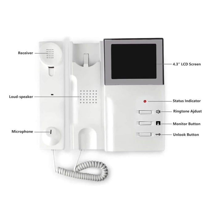 INTERCOM Videoportero Estilo Telefono, Con Camara Para Mayor Seguridad En Puertas.