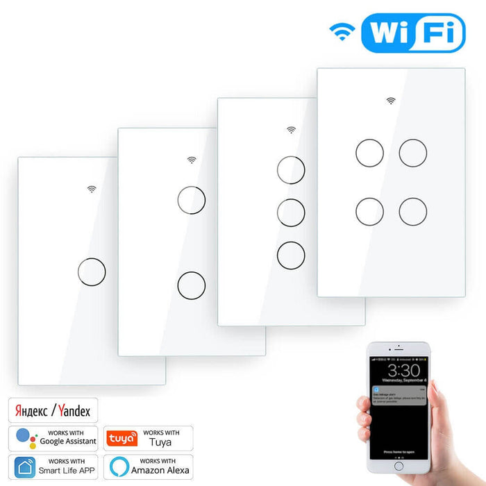 Interruptor Inteligente WIFI 1/2/3/4 Neutro/Sin Neutro
